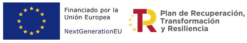 European Union flag and logos for NextGenerationEU and the Plan de Recuperación, Transformación y Resiliencia, indicating EU funding support.
